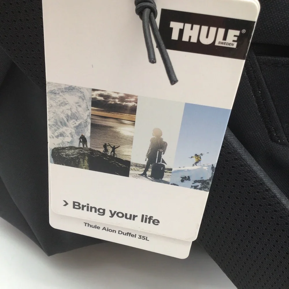 Thule Aion Duffel 35L Black Waxed Canvas Travel Bag Crossbody 3204725 NEW